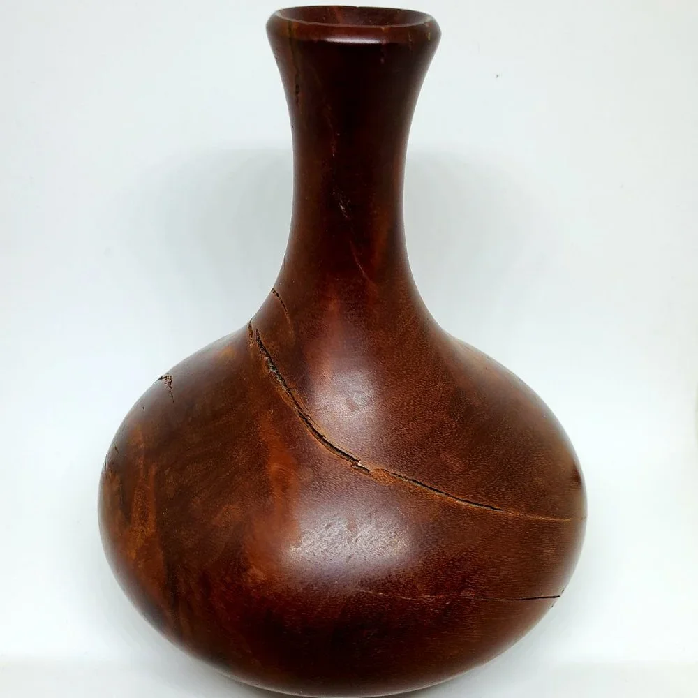 Lane Phillips Signed Turned Lilac Wood Vase June 1990 Studio Art Vessel #158